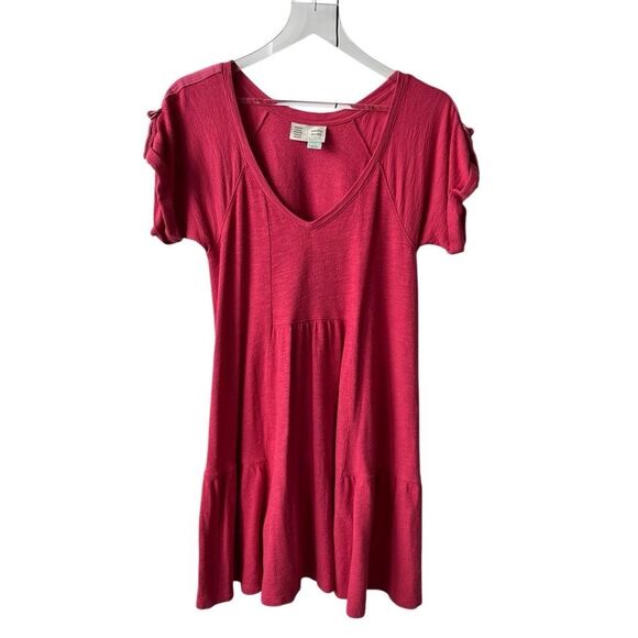 Anthropologie Saturday Sunday Kathie Flounced Relaxed fit Dress Pink small - Picture 3 of 15